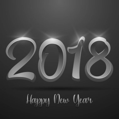 Mutlu yeni yıl 2018 metin tasarım