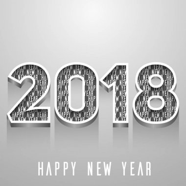 Tipografi mutlu yeni yıl 2018