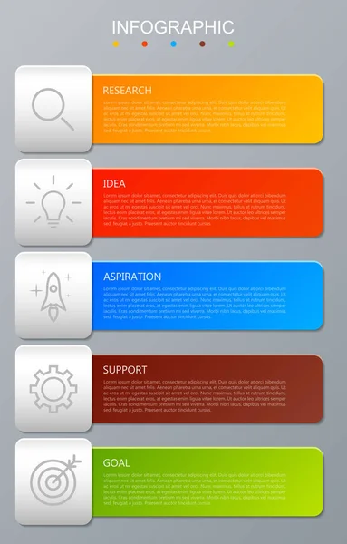 Modello Opzioni Infografiche Con Fogli Carta Icona Opzioni — Vettoriale Stock