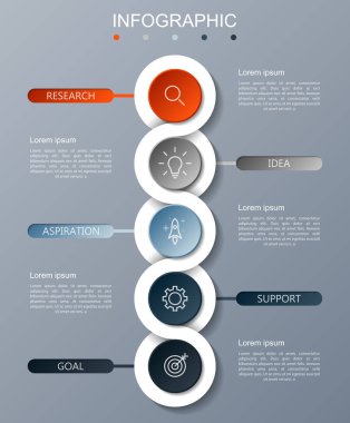 Modern Infographic moda beş seçenekleri