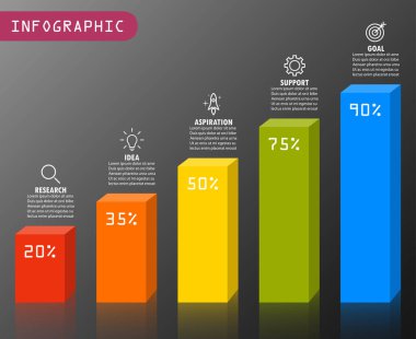Infographic öğeleri çubuk grafik ile modern moda