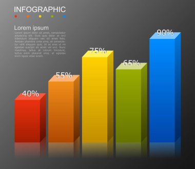 Infographic öğeleri çubuk grafik ile modern moda