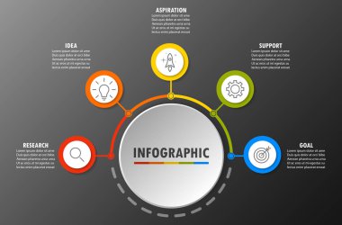 Modern Infographic moda beş seçenekleri
