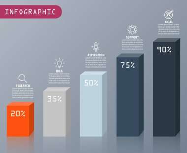 Infographic öğeleri çubuk grafik ile modern moda