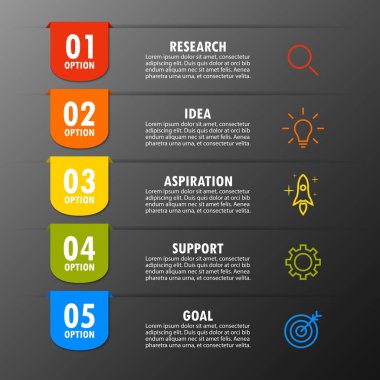 5 adım ile modern moda Infographic öğeleri