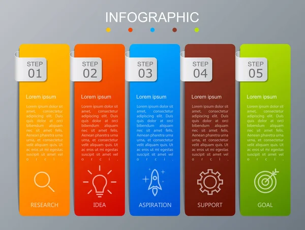 Ícones Design Marketing Infográfico Moderno — Vetor de Stock