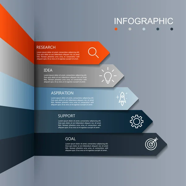 Biznesu Infografiki Strzałka Nowoczesne Krok — Wektor stockowy