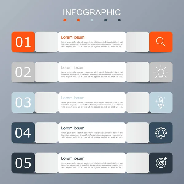 Modelo Infográfico Com Imagem Retângulos — Vetor de Stock