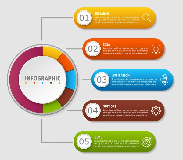 Infographic Design Marketing Icons Layout Business Concept Mit Optionen — Stockvektor