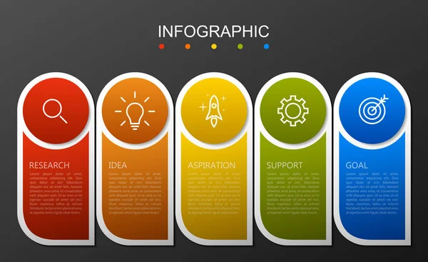 Infografika Elementów Nowoczesny Sposób Krok — Wektor stockowy