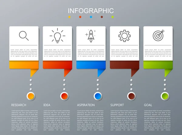 Infografik Vorlage Mit Pfeil Auf Grauem Hintergrund — Stockvektor