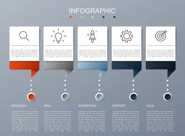 Infographic Tasarım Pazarlama Simgeler Modern — Stok Vektör