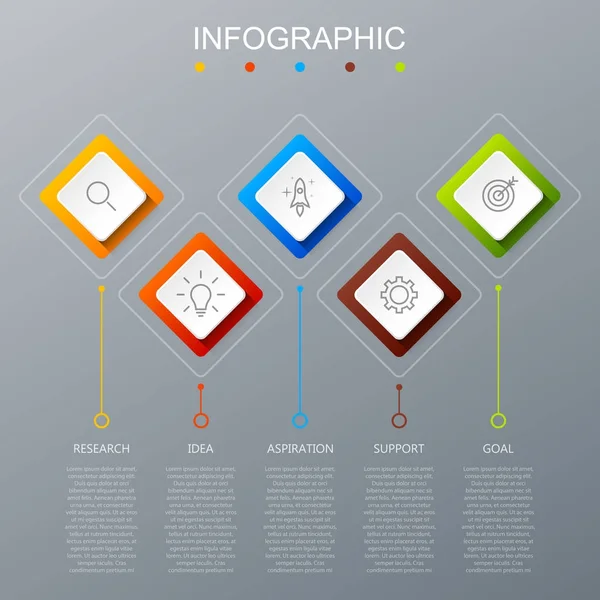 Plantilla Diseño Infografías Línea Tiempo Con Opciones — Archivo Imágenes Vectoriales