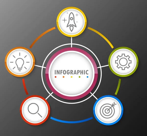 Infografische Runde Option Banner — Stockvektor