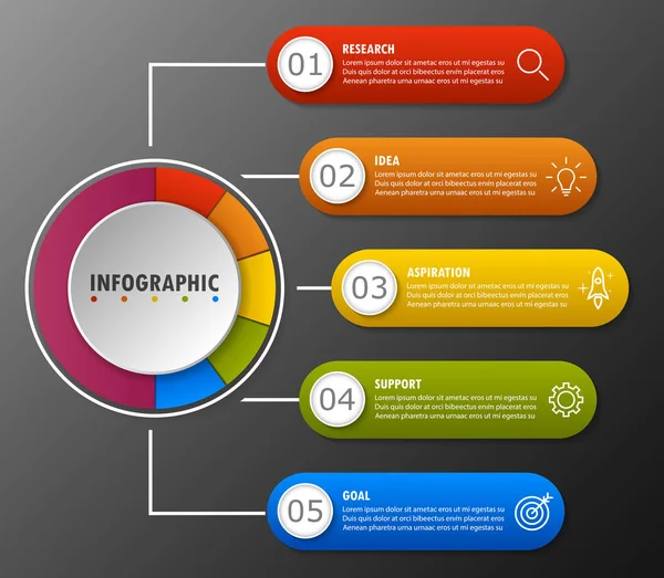 Infographic Design Marketing Icons Layout Business Concept Mit Optionen — Stockvektor