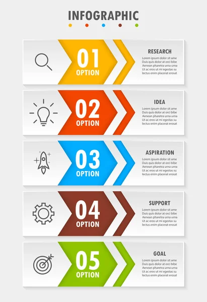 Infografik Moderne Mode Mit Fünf Optionen — Stockvektor