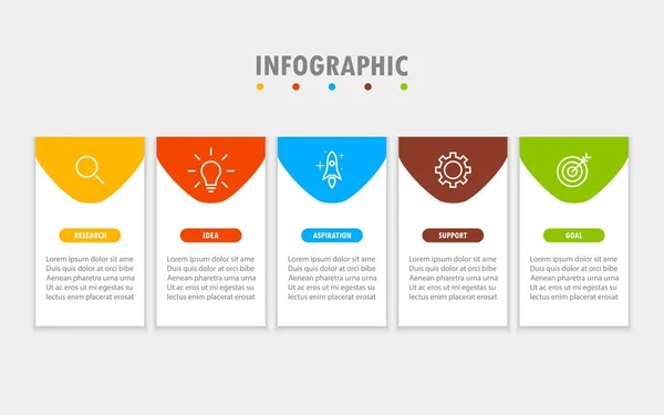 Infográficos Passos Com Quadrado — Vetor de Stock