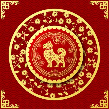 Mutlu çene yeni yıl 2018 yıl köpek