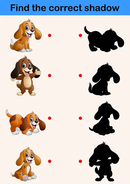Najdete Správný Stín Zábavný Malý Pes Sbírky — Stockový vektor