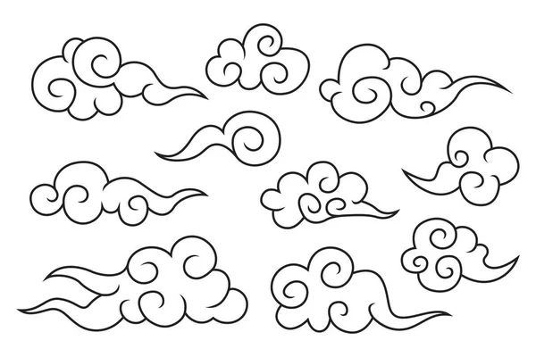 Collection Symboles Symboles Nuage Chinois — Image vectorielle