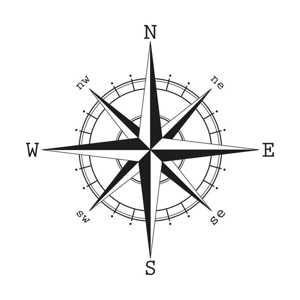 Compass icon isolated on white background