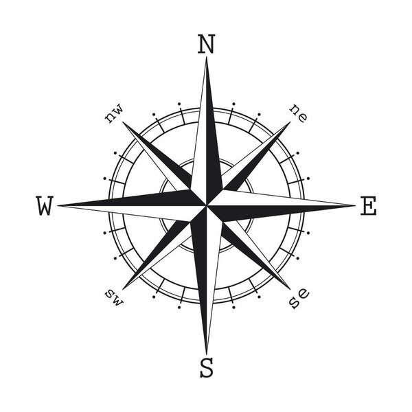 Значок компаса на белом фоне
