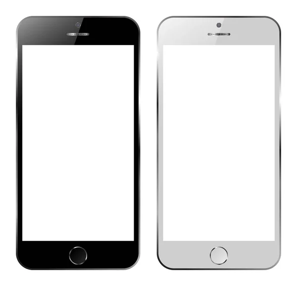 Smartphone Noir Blanc Avec Écran Vierge — Image vectorielle
