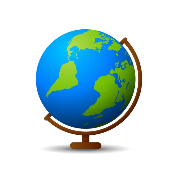 Earth Globe Icon White Background — Stock Vector