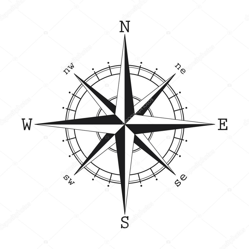 Compass icon isolated on white background