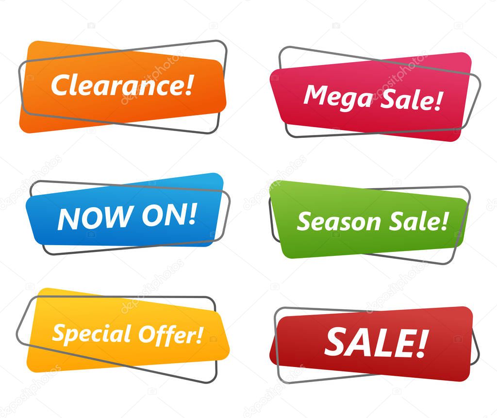 Collection sale banner on white background