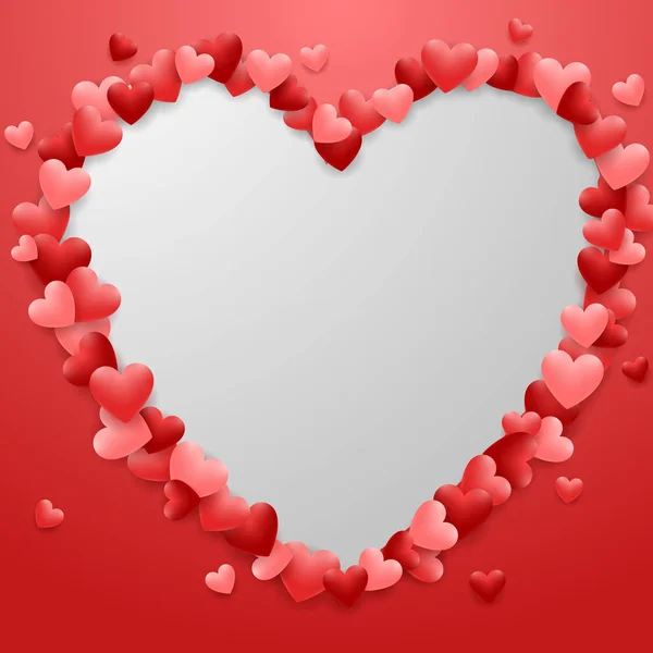 Ευτυχισμένη Ημέρα Του Αγίου Βαλεντίνου Φόντο Κόκκινη Καρδιά — Διανυσματικό Αρχείο
