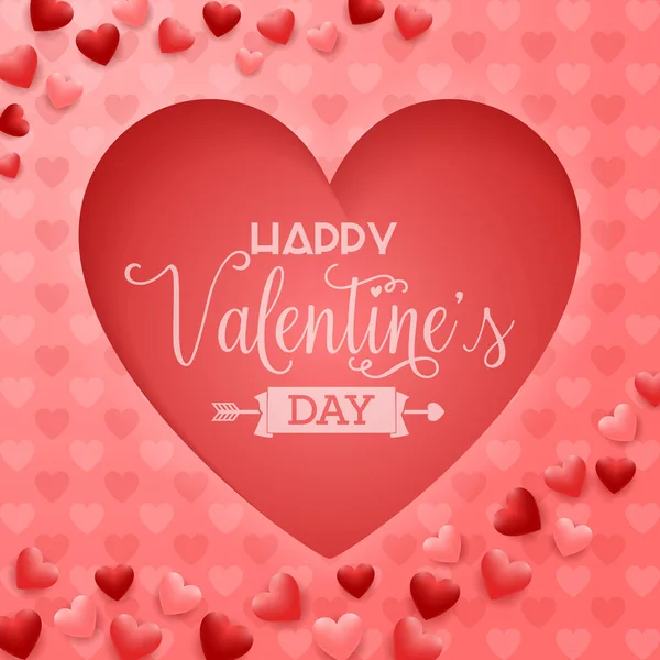 Щасливі Валентинки День Червоним Серцем — стоковий вектор