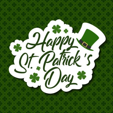 Happy St Patrick's günü tipografi