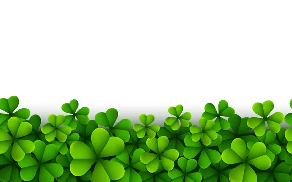 Happy Saint Patricks Day Arrière Plan Avec Des Feuilles Trèfle — Image vectorielle