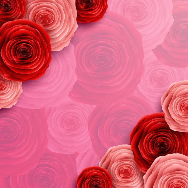 Διεθνών Ευτυχισμένη Γυναικών Μέρα Ευχετήρια Κάρτα Τριαντάφυλλα Florals Στο Λουλούδι — Διανυσματικό Αρχείο