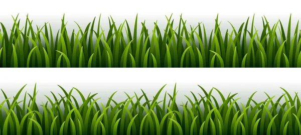 Conjunto Hierba Verde Aislado Sobre Fondo Blanco — Vector de stock