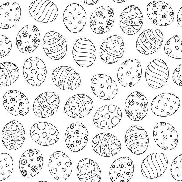 Doodle Huevos Pascua Conjunto Colección Sobre Fondo Blanco — Archivo Imágenes Vectoriales