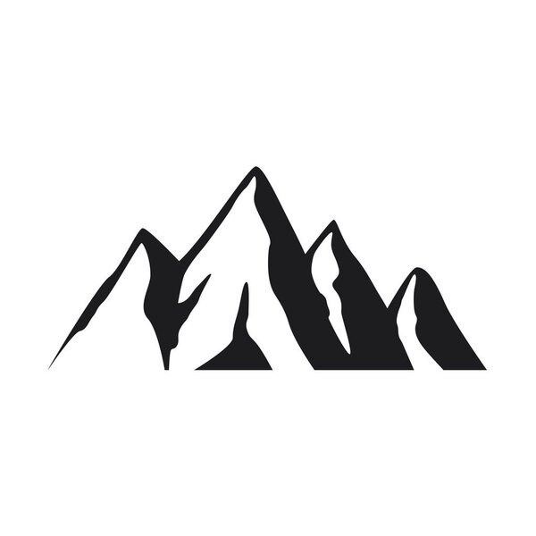 Mountain icon on white background