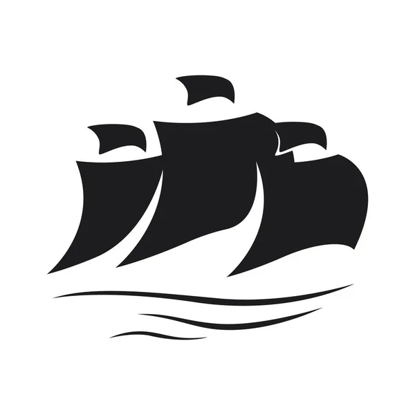 白い背景の上の帆アイコン — ストックベクタ