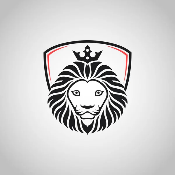 King Lion Head Mascot White Background — Stock Vector