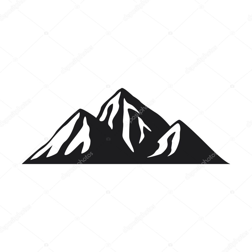 Mountain icons on white background
