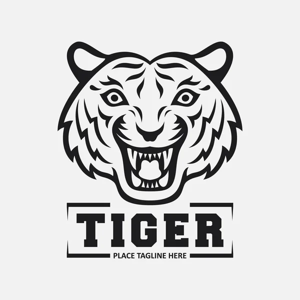 Tiger Head Mascot White Background — Stock Vector