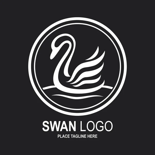Swan Ikona Szablonu Projektu Ikony Biały Łabędź — Wektor stockowy