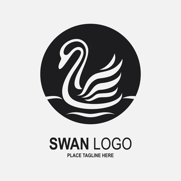 Swan Ikona Białym Tle — Wektor stockowy