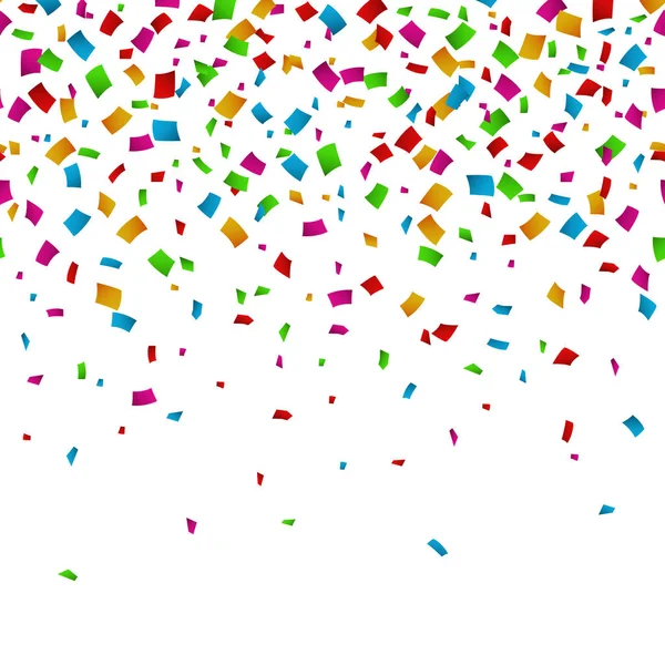 Confetti Colorido Cayendo Sobre Fondo Blanco — Vector de stock