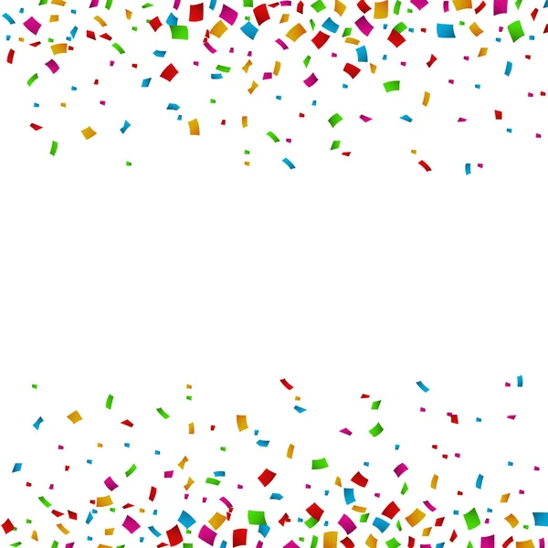 Confettis Colorés Tombant Sur Fond Blanc — Image vectorielle