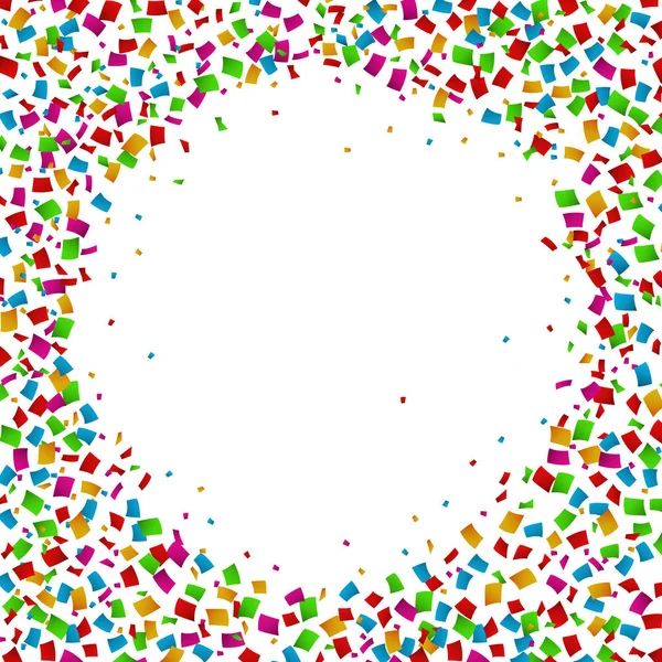 Cadre Confetti Coloré Sur Fond Blanc — Image vectorielle