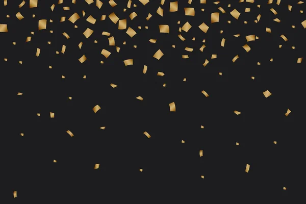 Golden Confetti Luxo Festivo Fundo Preto —  Vetores de Stock