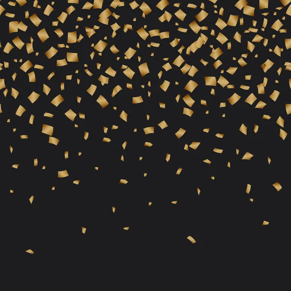 Golden Confetti Luxury Festive Black Background - Stok Vektor