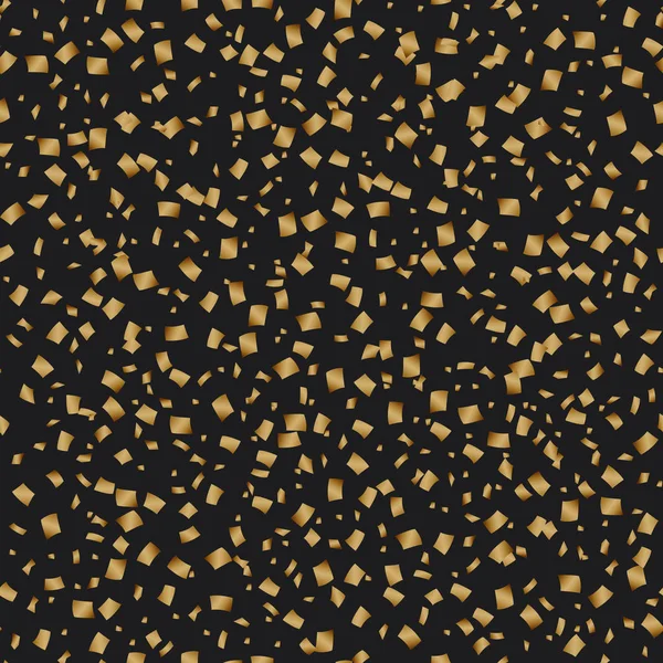 金色五彩纸屑在黑色背景下的奢华节日 — 图库矢量图片